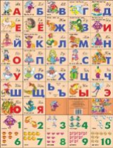 Плакат. Азбука русская разрезная+счет. Сказочная. (547х800).